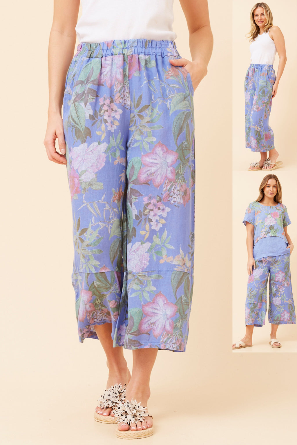 Barbara 3/4 Italian Linen Pants