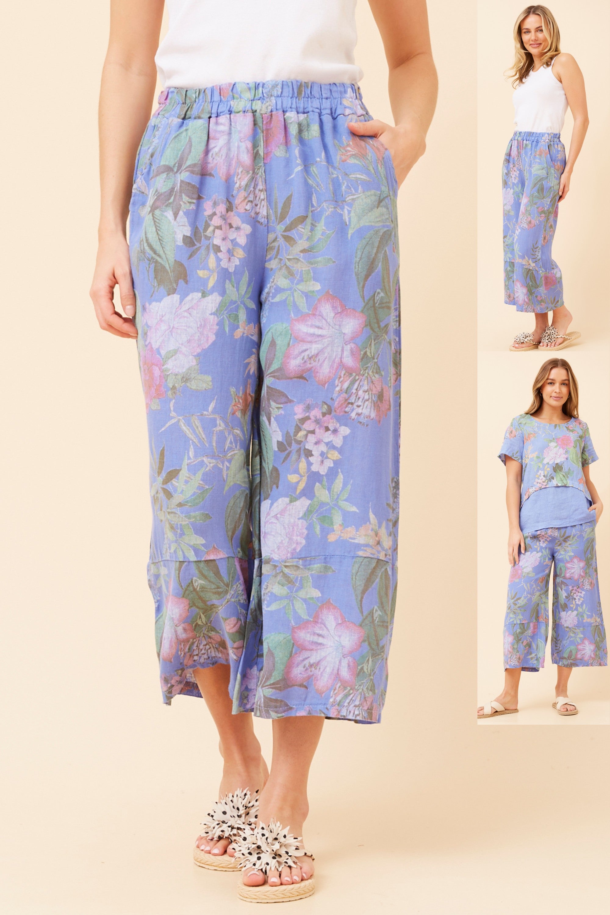 Barbara 3/4 Italian Linen Pants