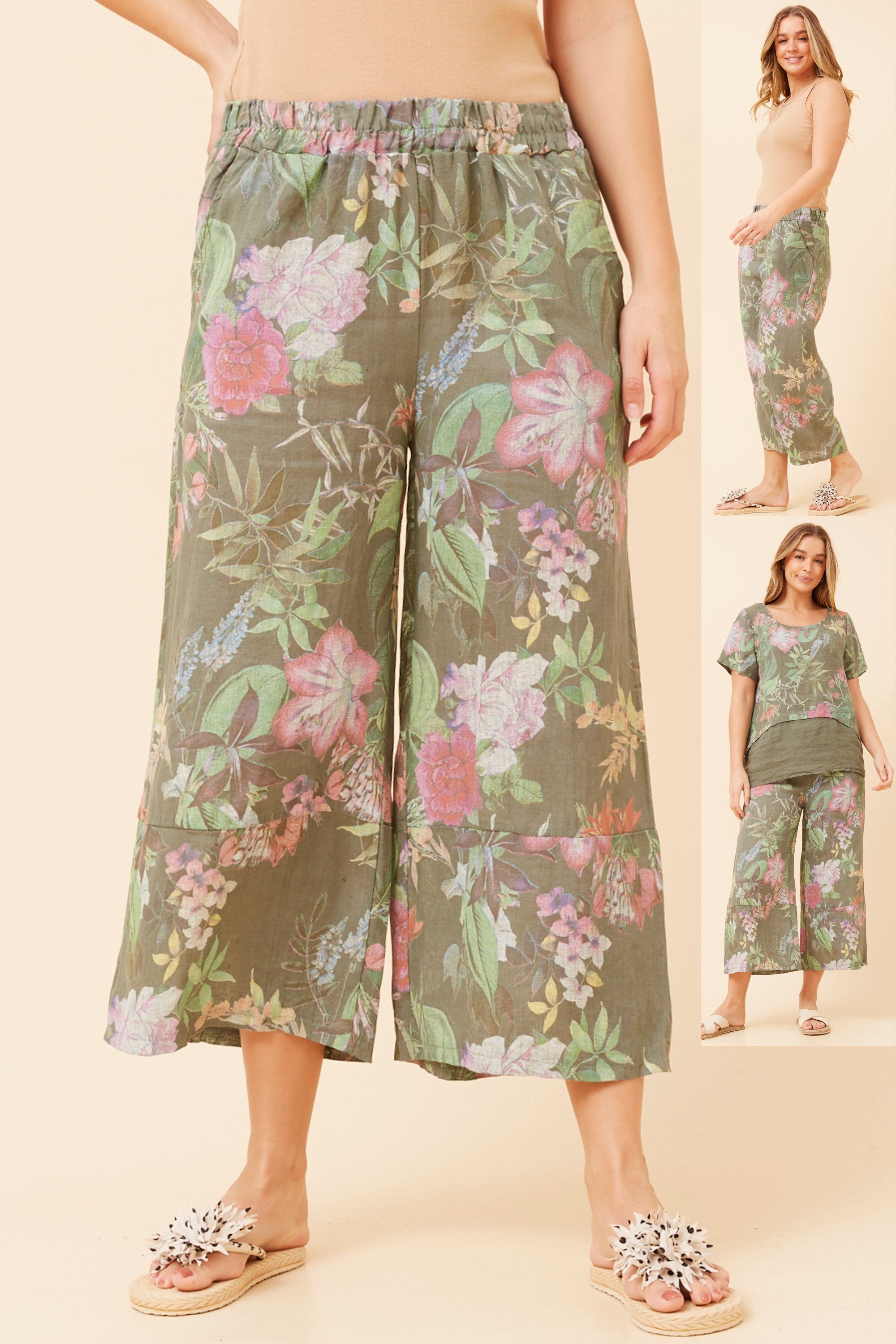 Barbara 3/4 Italian Linen Pants