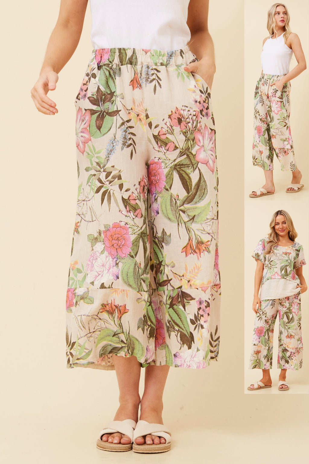 Barbara 3/4 Italian Linen Pants