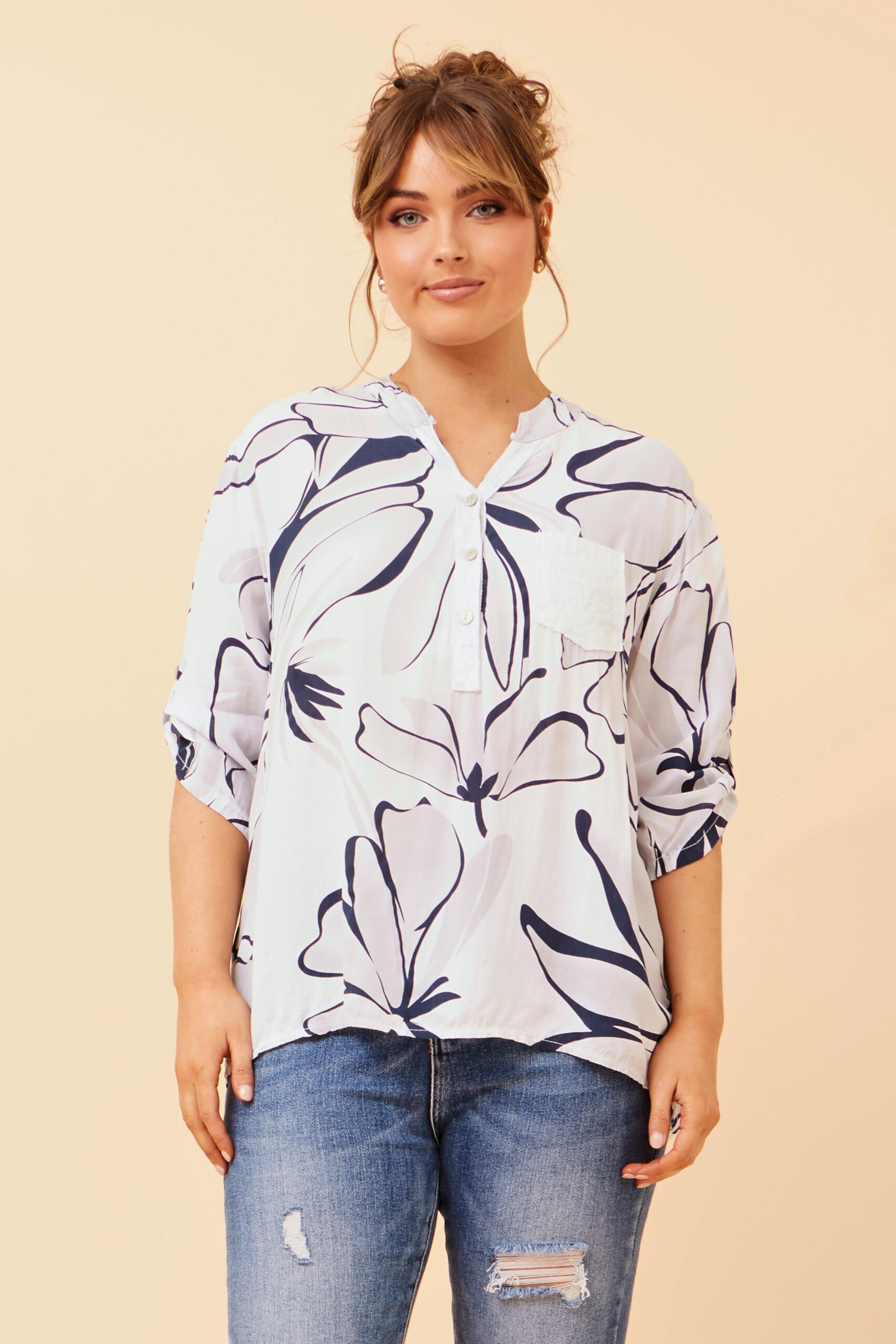 Cruisey White Linen Top